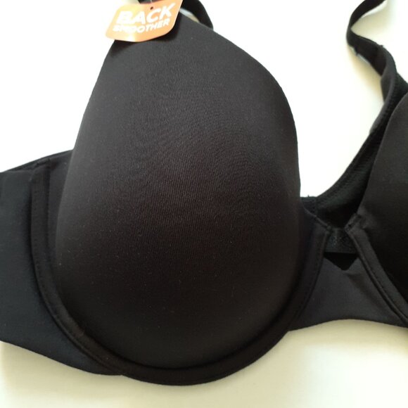 NWT Warners Cloud 9 Super Soft Underwire Lightly Lined T-Shirt Bra Black 36C - Picture 4 of 13